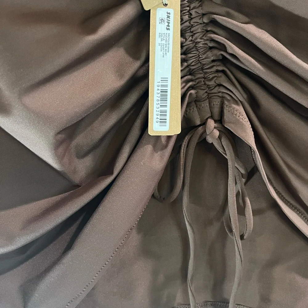 SKIMS COCOA RUCHED MINI SWIM SKIRT NWT SIZE 3X